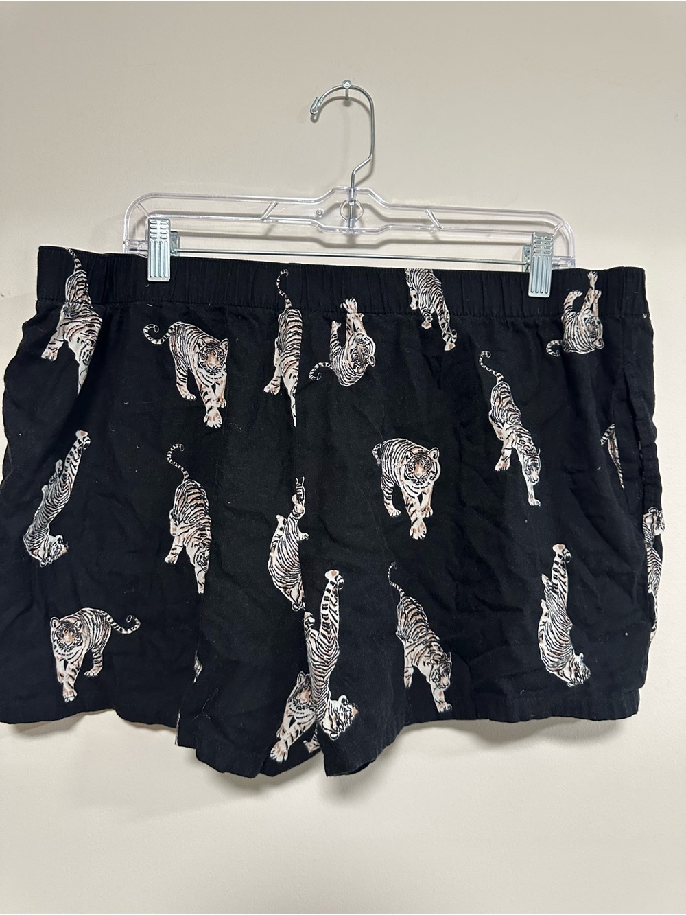 Women's Black Tiger Print Shorts